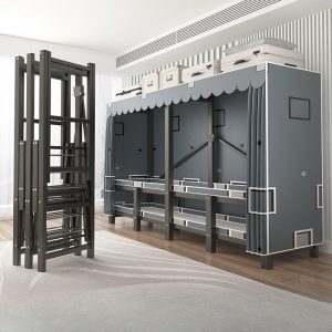 "Durable Steel Children's Wardrobe with Shelf and Removable Clothing Rod"