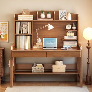 "Adjustable Chalk/Magenta/Light Blue Children Computer Desk with Storage, Shelf, Hutch, and Wood Glide Cable Management"