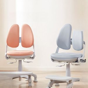 "Solid Color Upholstered Adjustable Height Kids Chair Faux Leather Upholstered Chair(s) with Wheels"