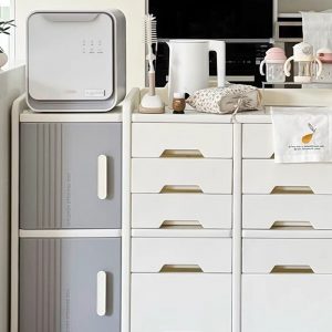 "Chalk Standard Children's Bookshelf with 2/3 Shelves, Vertical Orientation, Plastic Shelf, 2/4/3 Doors, Double-sided"